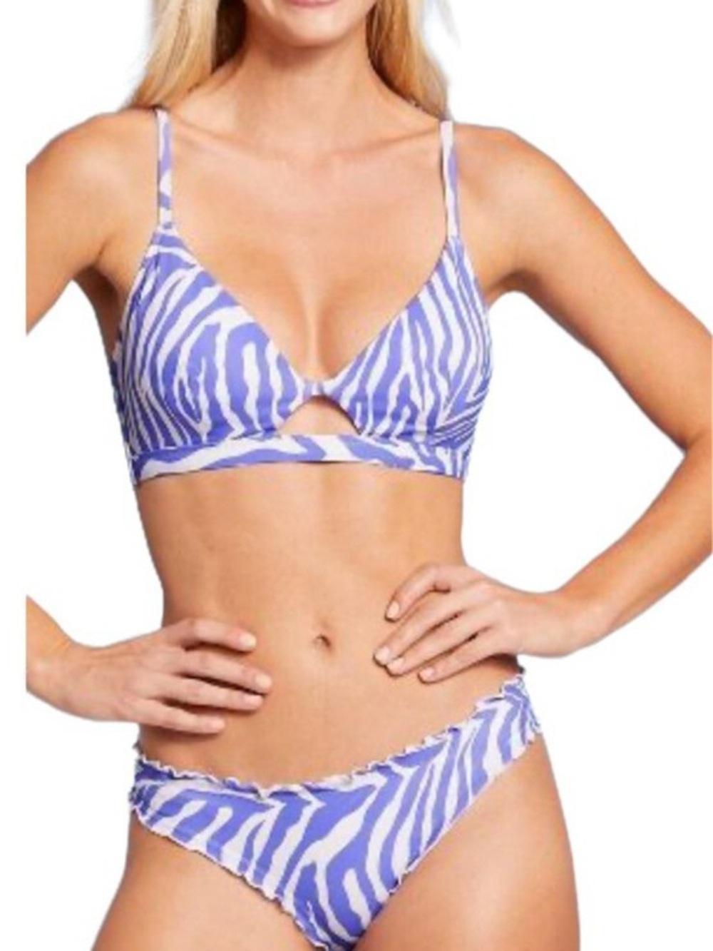 Shade & Shore Lavender Zebra Print Bikini Set